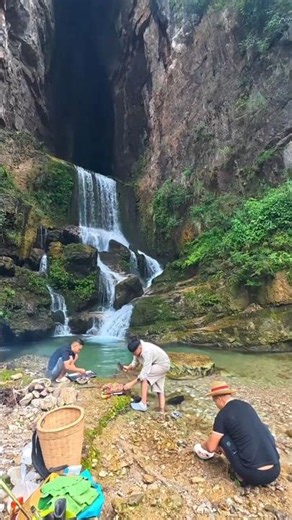 Cooking a Mountain Feast by a Hidden Waterfall | Feast with Friends #USA #USA Shorts #USA Trending