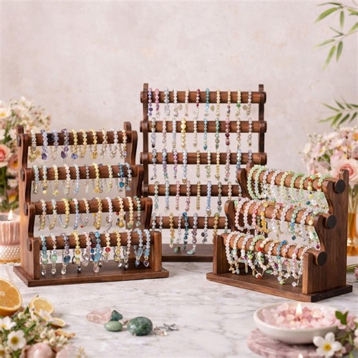 Wood Bracelet Display Stand, Bangle Holder, Jewelry Storage Rack, 3 Tier 4 Tier 5 Tier Organizer, Gift for Women, Desk Organizer, Home Decor - Etsy