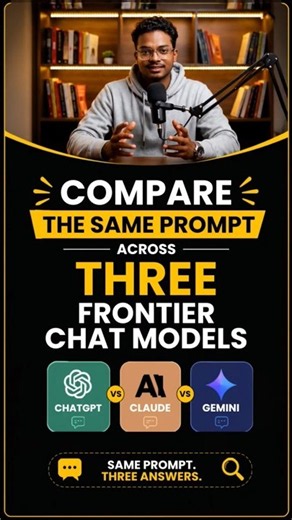 Compare the same prompt across three frontier chat models