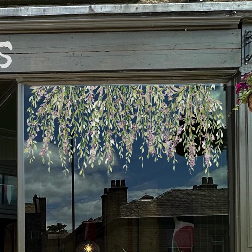 Dizzy Duck Spring Leaves and Lavender Top Border Shop Window Decal - Reusable Business Clings - Etsy