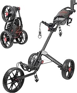 Caddytek CaddyLite 15.3 V2 Golf Push Cart - Lightweight Foldable Aluminum Cart with EVA Wheels, Foot Brake, Adjustable Handle, Umbrella Holder, Drink Holder, Scorecard Holder