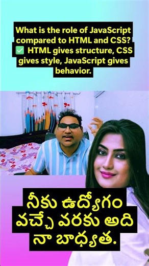 Q: What is the role of JavaScript compared to HTML and CSS?