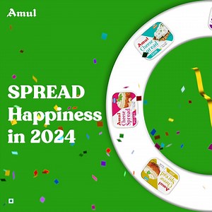 As 2024 dips in, spread the joy and cheese the day! Savor the moments, drizzle the joy, and infuse every occasion with the savory charm of Amul Cheese Spread. Happy New Year! #CheeseFilledCheers #TasteTheNewBeginnings #NewYearWithAmul #AmulIndia #SpreadtheRichness | Amul
