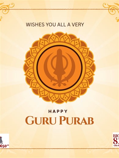 🌟 Happy Guru Purab! 🌟 From all of us at Cina Radio 1650 AM and BIG AM 820, we wish you a day filled with peace, joy, and the light of Guru Nanak Dev Ji’s teachings. May your heart be blessed and your path enlightened. 🙏✨ #GuruPurab #GuruNanakDevJi #CinaRadio1650AM #BIGAM820 #Blessings #PeaceAndJoy