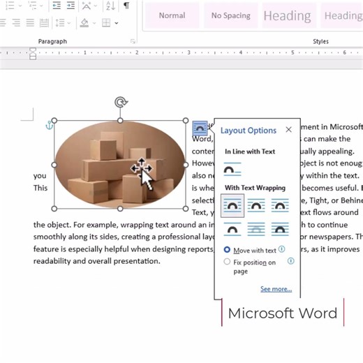 Microsoft Word Wrapping Text Around Objects