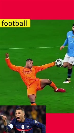 Footballer Kylian Mbappé scores an incredible goal.#football shot#football