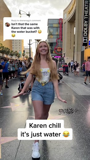 Replying to @shanenagy It’s not just water, it’s Karen! 😂 #karen #karma #rainonme #public #karensoftiktok #relatable