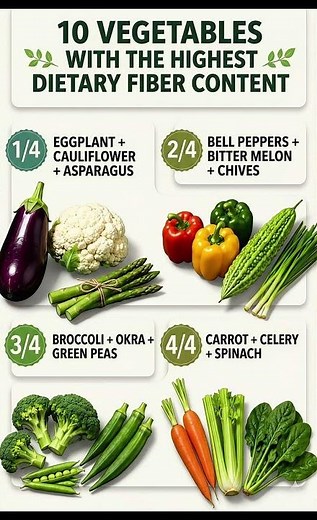 10 High-Fiber Vegetables You Should Eat Daily 🌿