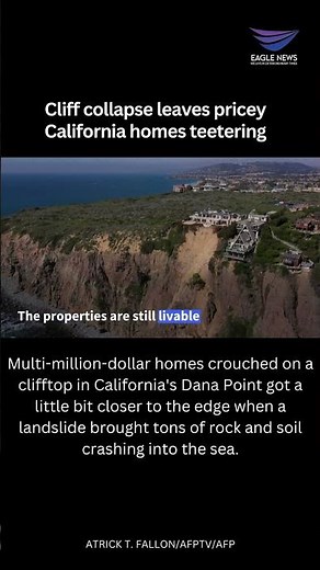 Cliff collapse leaves pricey California homes teetering