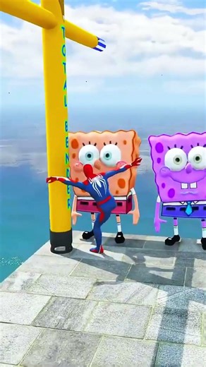 Spider-Man vs Weird Giant SpongeBob