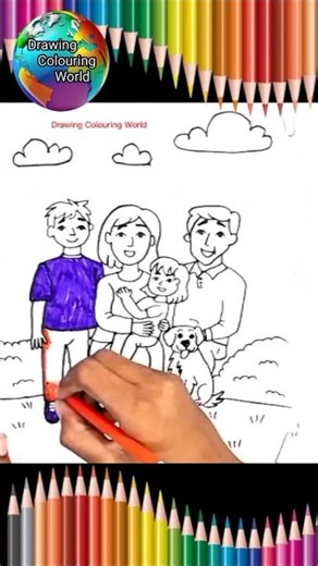 How to draw cute family👪 drawing#drawing #youtubeshorts #family#easydrawing #draw #shortsviral