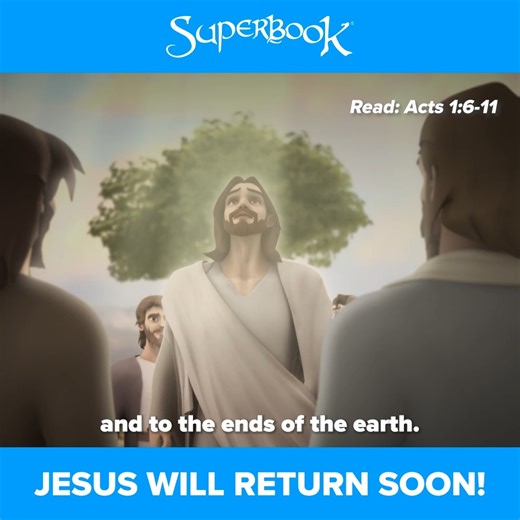 Jesus has an important message to His disciples before He ascended to Heaven! ☁️ . . . . . SUPERBOOK Bringing Bible Stories and Jesus' love to kids everywhere Series App Academy Outreach | Superbook