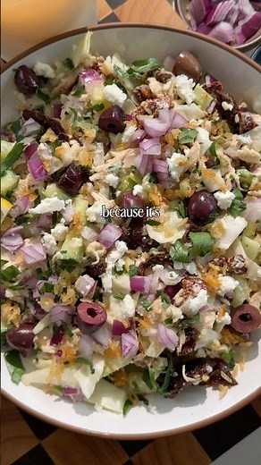Mediterranean crispy rice salad #easyhealthyrecipes #highproteinrecipe