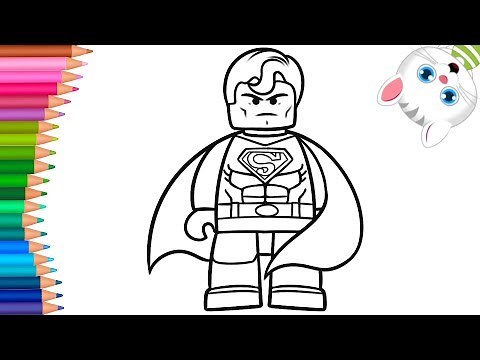 Lego Superman ausmalbilder | Wie zeichnet und färbt | Kleine Hände Malbuch