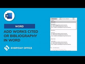 Creating a Bibliography in Word