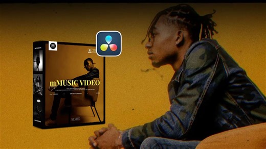 达芬奇预设：51个复古潮流欧美嘻哈音乐视频风格化剪辑排版MV制作转场效果+视频教程 MotionVFX – mMusic Video