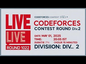 🔴 LIVE | Codeforces Contest Round 1022 (Div.2) – All Solutions Available for FREE!