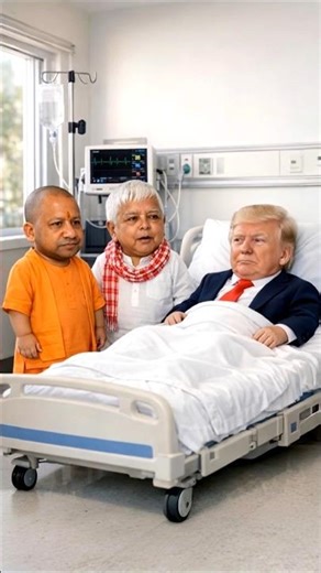 🤣 Hospital Mein Political Drama | Lalu, Yogi & Trump Comedy 😂 #funny #trending #shorts