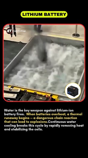 156K views · 158 reactions | How Water Stops Lithium Battery Fires  #shortsfeed #usatech #usashorts #technology #factshorts #LithiumBattery #BatteryFire #EVSafety #ScienceFacts #Engineering #Firefighters #ThermalRunaway #TechExplained #ElectricVehicles #Safety #fbviralreels | Mannu Mehta | Facebook