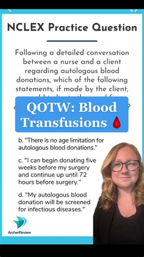 8K views · 373 reactions | ✨NCLEX Practice Question of the Week✨ with Morgan at Archer Review! Try this multiple choice question...and see how these items will feel on your Next Gen NCLEX! Remember - we have thousands of practice questions like this to get you NGN-ready at archerreview.com - prices for our Qbank start at just $59!  #ngn #nursingstudentproblems #nclexquestionoftheday #nclexquestions #nclexpreparation #nclexstudy | Archer NCLEX Review | Facebook