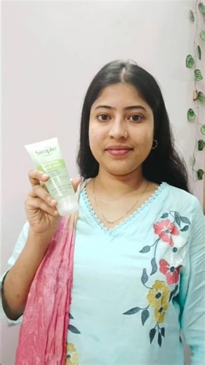 Simple face wash review 🌱 #simplefacewash #review #shorts #viral #skincare #trending #youtubeshorts
