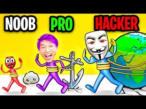 NOOB vs PRO vs HACKER In STRONGMAN!? (ALL LEVELS!)