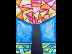 2nd Grade Cubism Trees