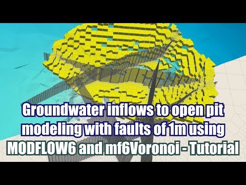 Groundwater inflows to open pit modeling with faults of 1m using MODFLOW6 and mf6Voronoi - Tutorial