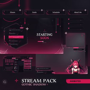 Gothic Shadow Stream Pack Twitch (   Free 2U Version ) - Charming Streams