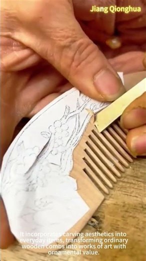 Wooden comb carving