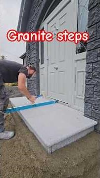 installing granite front door steps #howto #granite #step #dewalt #landscaping #construction