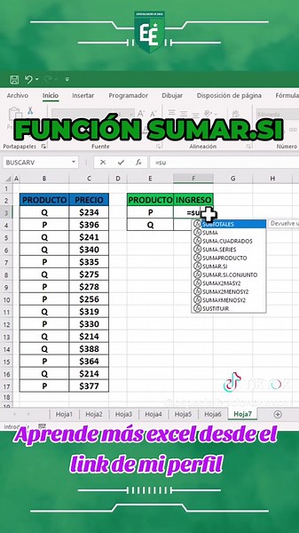Función sumar.si en excel para sumar con condición #excel #aprendeexcel #exceltips #aprenderexcel #ExcelAvanzado #exceltutorial #microsoftexcel #excelfacil #excelpro #excelfacil #especializacionenexcel #ExcelTaller