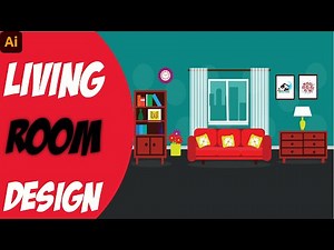 Living Room Interior Design in Adobe Illustrator CC | Tesh Mastery