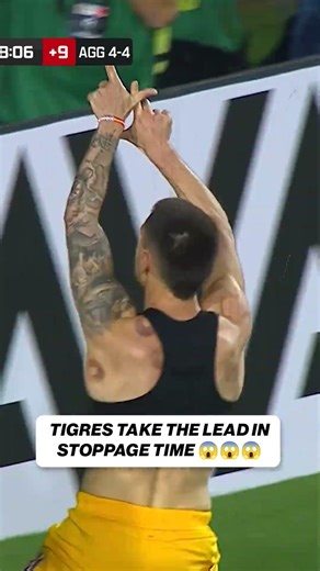 TIGRES TAKE THE AGGREGATE LEAD IN THE 8TH MINUTE OF STOPPAGE TIME 🤯 #CCC #soccer