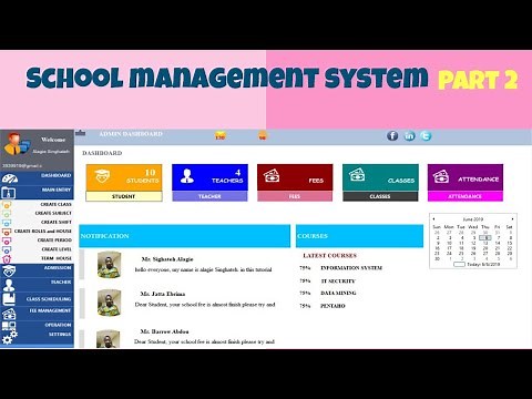 How to Create School Management System in Visual Studio Part 2 User Login Design and Dashboard