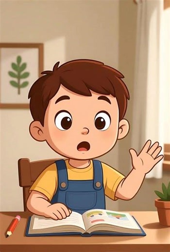 anak kecil sedang belajar di rumah