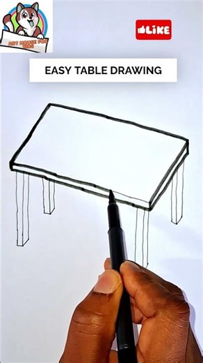 Learn How to Draw a Table – Very Easy Step by Step for Kids and Toddlers.. #drawing