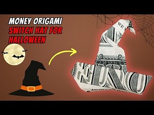 🎃 Spooky Money Origami Witch Hat for Halloween 🎁 Unique Gift Idea