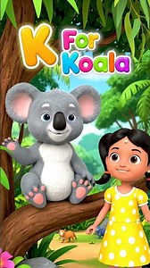 K is for Koala 🐨 Cute ABC Song for Kids | Fun School Rhymes #shorts