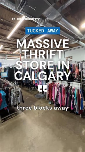 Curiocity Calgary on Instagram: "Hidden gems just waiting to be found 😍 @thriftopia.yyc is a massive thrift store just a few blocks away from Chinook Center where you can grab everything from $8 jeans to $4 lululemon, and even kids clothes for $2 an item 👀 Tag your thrifty friend and make a date 👇🛍️ 📍 206 62 Ave SE"
