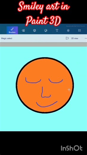 smiley art in paint 3D #shorts #paint3d #art #drawing