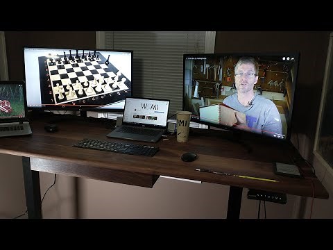 My New Motorized Standing Desk With a Walnut Top | FlexiSpot Electric Height Adjustable Frame