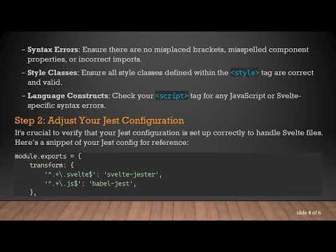 Resolving the ParseError: Identifier is expected in Svelte Testing with Jest