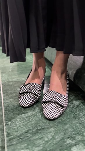 New Check Pattern Low Block Heel Collection