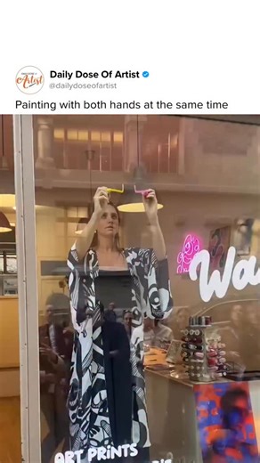 Victoria Boissonnas, known as VICON, is a Swiss artist based in London whose practice explores instinct, emotion, and the human body. Working through one-line drawing and performance, she allows movement and intuition to lead the image, including pieces created by painting with both hands simultaneously. Artist: @vicon #art #performanceart #illustration #artist | Daily Dose of Artist