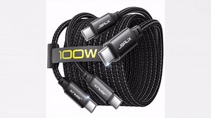 JSAUX 100W USB C to USB C Cable [2-Pack 3.3FT], Type C Fast Charging Cord for iPhone Air/iPhone 17/iPhone 17 Pro/iPhone 17 Pro Max, iPhone 16/15 Series, Galaxy S/Note Series, MacBook, iPad - Black