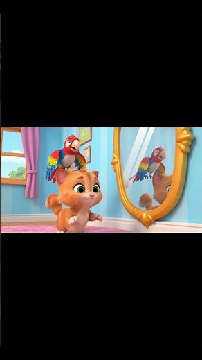 Funny Cat Sees Itself in Mirror! 😂 Baby Cartoon Short for Kids