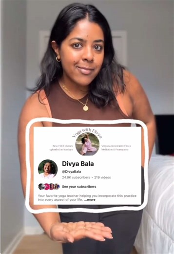 #stitch with @myke42000 YT: Divya Bala for hundreds of FREE yoga, meditation, breathwork and philosophy classes! I’ve been sharing classes for six years but these algorithms are clearly not letting my work reach a broader audience. It needs your help to amplify and reach more of us. 1. Share the classes on your IG stories and tag me link my YouTube. 2. Send my channel to your friends and family. 3. Mention it in your community spaces. Help people discover me! You know where to find me 🫶🏾 . . #