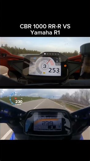 Honda CBR1000RR - R VS Yamaha R1 top speed test extreme acceleration top speed #honda #yamaha