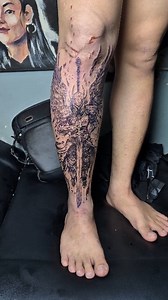 182K views · 2.7K reactions | Murang Tattoo | Manileñong First Time sa Bundok | from Sta Mesa Half Leg Tattoo for Men | Gabriel | Angel Warrior #tattoo #tattooartist #storytime #tattoophilippines #pinoy | More Dan Vlogs | Facebook